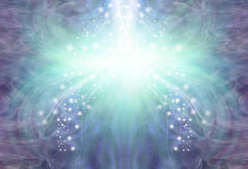 Cooling stream of purple jade energy background - symmetrical pattern of ethereal blue wispy energy...