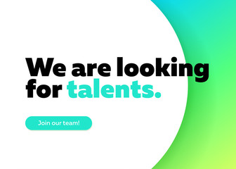 We are Looking for Talents Vector Background. Trendy Bold Black Typography. Job Vacancy Card Design. Join Our Team Minimalist Poster Template, Hiring Advertising, Open Recruitment Creative Ad.
