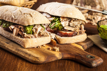 Italian porchetta sandwich