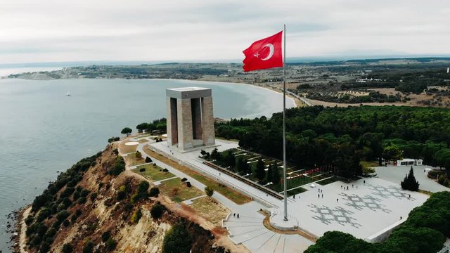 The &Ccedil;anakkale Martyrs' Memorial is a war memorial commemorating the service of about 253,000 Turkish soldiers who participated at the Battle of Gallipoli.