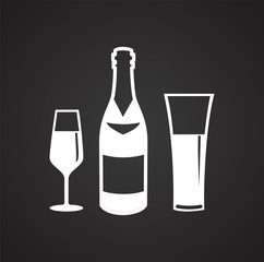 Wedding beverage icon on black background for graphic and web design, Modern simple vector sign. Internet concept. Trendy symbol for website design web button or mobile app