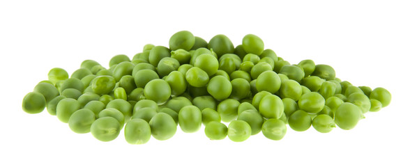 green peas isolated on white background