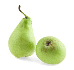 green pears isolated on white background