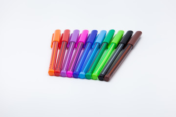 color pencils isolated on white background