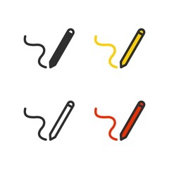 Writing a curved line pen - Vector