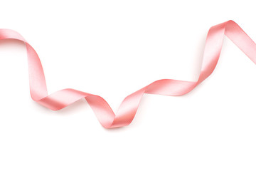 pink satin ribbon isolated on white backgroun