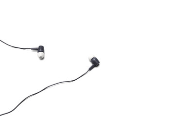 black Earphones isolated on white background