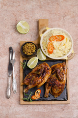 Traditional fried cornish hen