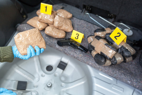 Drug smuggling in the trunk of a car