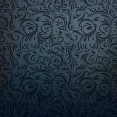 Ornamental seamless pattern. Dark charcoal gothic style.