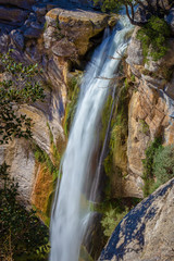 Beautiful big waterfall in Spain in Catalonia, near the small village Rupit. Salt de Sallent