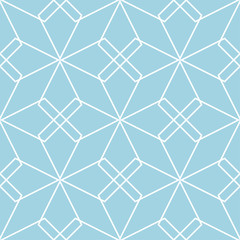 Navy blue and white geometric ornament. Seamless pattern