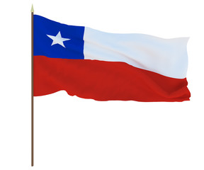 Fototapeta na wymiar National flag of Chile.. Background for editors and designers. National holiday