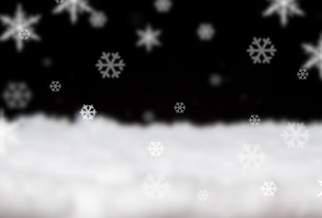 Fototapeta na wymiar Christmas background and falling snowflake