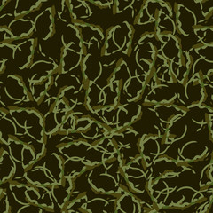 Forest camouflage of various shades of green and brown colors