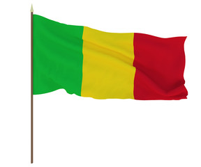 National flag of Mali. Background  with flag of Mali.