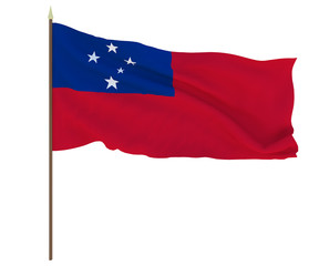 Fototapeta na wymiar National flag of Samoa. Background for editors and designers. National holiday