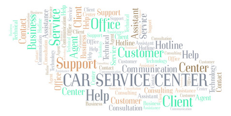 Obraz premium Car Service Center word cloud.