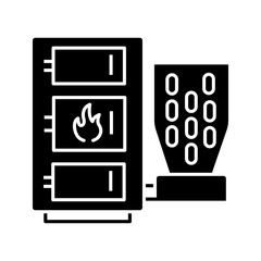 Pellet boiler glyph icon