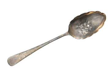 Vintage spoon  isolated on a white background. Retro silverware.