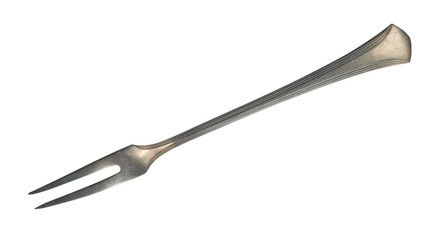 Vintage fork isolated on white background. Antique silverware. Retro.