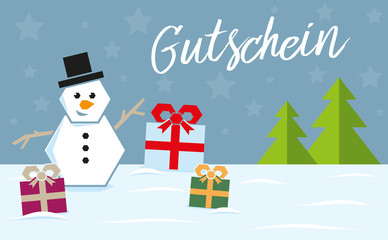 Gutschein Weihnachten Grußkarte Geschenke