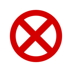No parking flat icon, vector sign, isolated. Prohibiting sign symbol, illustration. Flat style design