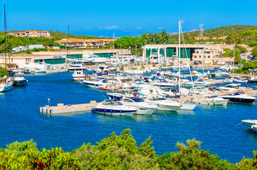View of Porto Cervo, Italian seaside resort in northern Sardinia, Italy. Centre of One of the most...