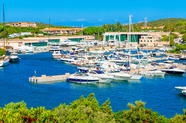 View of Porto Cervo, Italian seaside resort in northern Sardinia, Italy. Centre of Costa Smeralda. One of the most expensive resorts in the world.