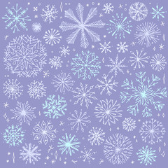 Snowflake seamless pattern.