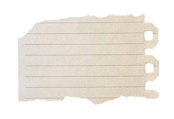 white paper ripped message torn
