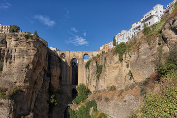 Fototapeta na wymiar famous stone bridge in Ronda, Andalusia, Spain