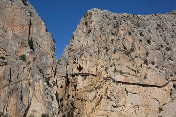 Royal Trail (El Caminito del Rey) in gorge Chorro, Malaga province, Spain
