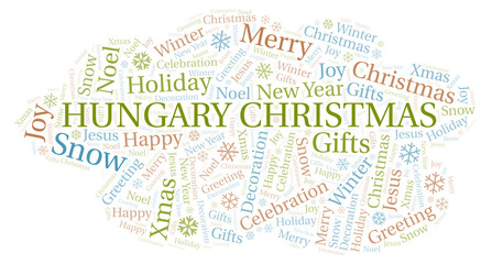 Hungary Christmas word cloud.