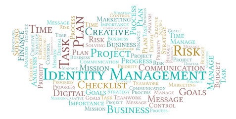 Identity Management word cloud, made with text only.