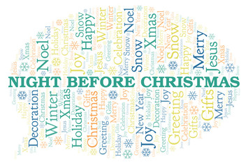 Obraz premium Night Before Christmas word cloud.