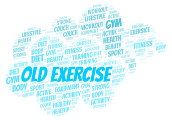 Fototapeta premium Old Exercise word cloud.