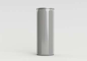 3D Rendered Gray 200ml Metal Soda Can 