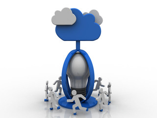 3d illustration cloud Business Network 