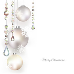Christmas balls. Snowflakes. Festive illustration. Christmas decorations.