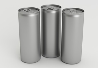 3D Rendered 200ml Silver Metal Soda Can illustration