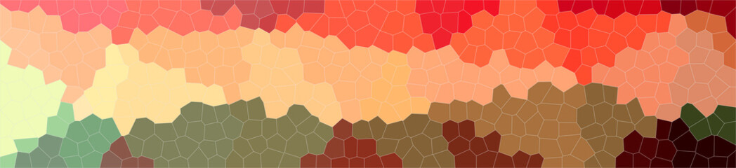 Illustration of abstract Orange, Red And Purple Small Hexagon Banner background.