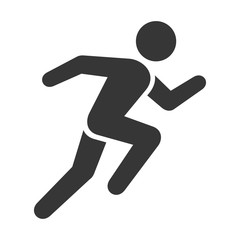 Run Icon. Running Man on White Background. Vector