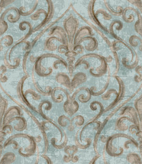 Vintage baroque ornamented background watercolor Vector. Royal luxury texture. Elegant decor design with old grunge styles. Pastel colors