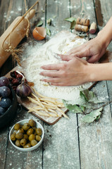 Fototapeta premium kneading dough