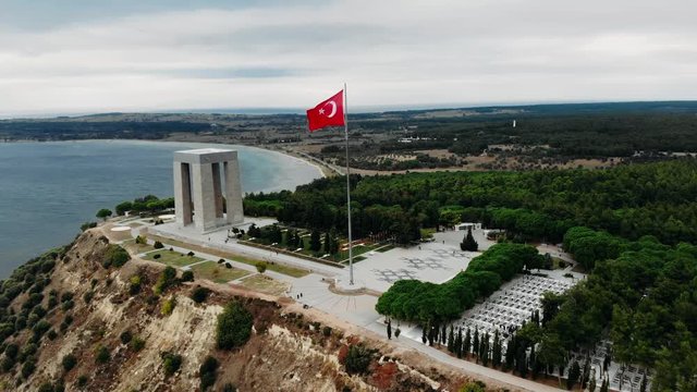 The &Ccedil;anakkale Martyrs' Memorial is a war memorial commemorating the service of about 253,000 Turkish soldiers who participated at the Battle of Gallipoli.