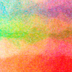 Illustration of red, green and blue impressionist pointlilism square background.