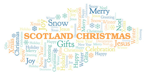 Obraz premium Scotland Christmas word cloud.