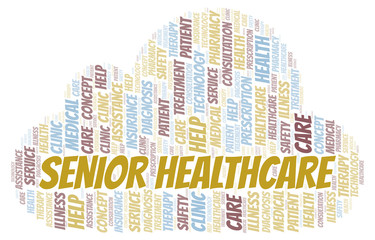 Obraz premium Senior Healthcare word cloud.