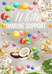 Detox color diet poster for white healthy food day